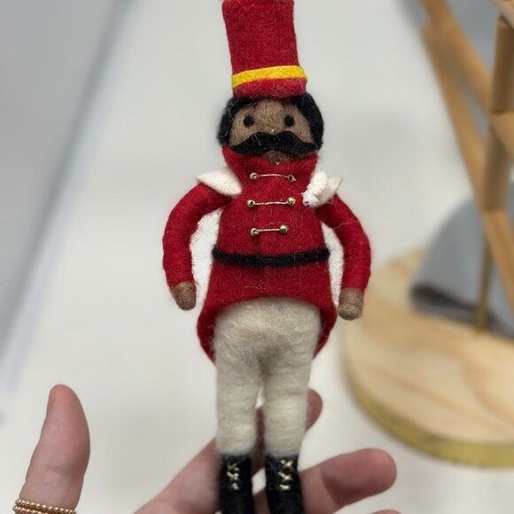 Felt Nutcracker Soldier Christmas Ornament – Red Uniform | Whimsical Holiday - Picture 1 of 13